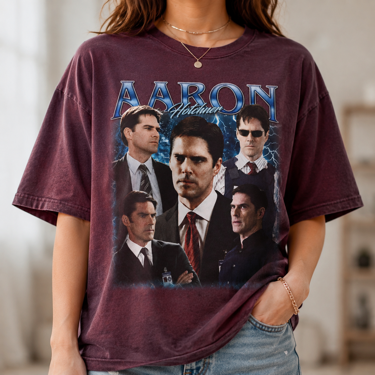 Aaron Hotchner Criminal Minds 90s Bootleg T Shirt Thomas Gibson Graphic Tee